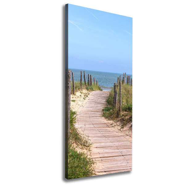 Verticale foto op canvas Pad naar het strand