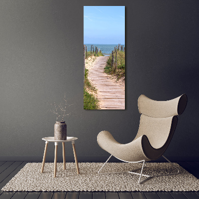 Verticale foto op canvas Pad naar het strand