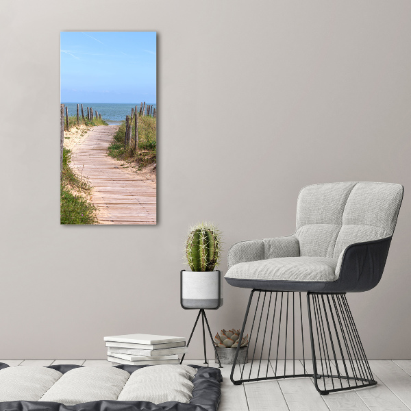 Verticale foto op canvas Pad naar het strand