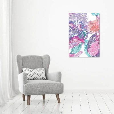 Verticale canvasfoto Bloemenpatroon