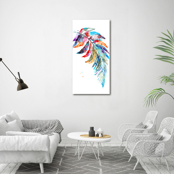 Verticaal canvasschilderij Kleurrijke varen