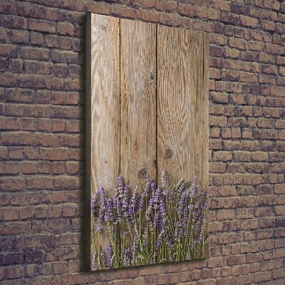 Verticale canvasfoto Lavendel op hout