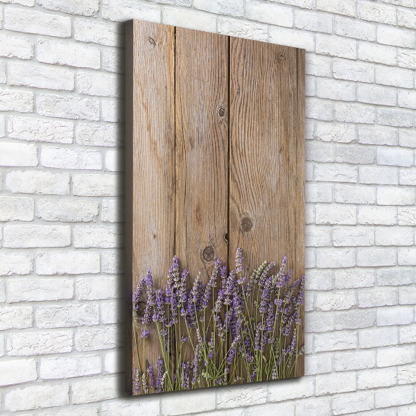 Verticale canvasfoto Lavendel op hout