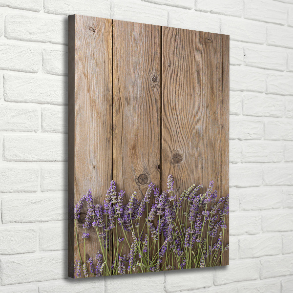 Verticale canvasfoto Lavendel op hout