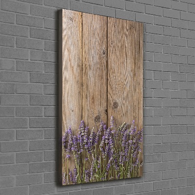 Verticale canvasfoto Lavendel op hout
