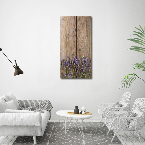 Verticale canvasfoto Lavendel op hout