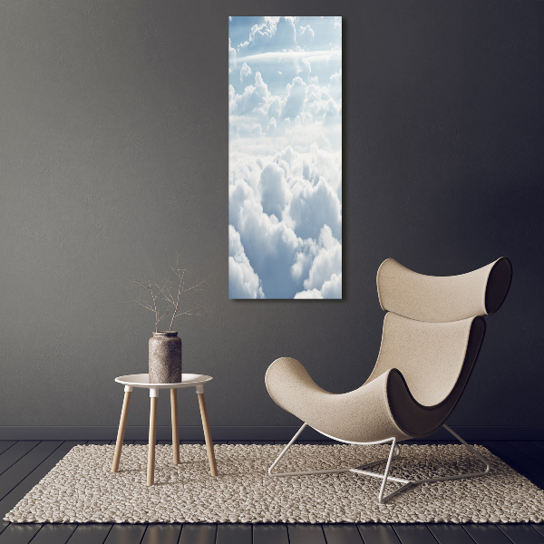 Verticale foto op canvas Vliegen boven de wolken