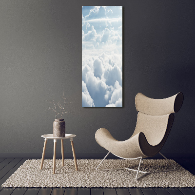 Verticale foto op canvas Vliegen boven de wolken