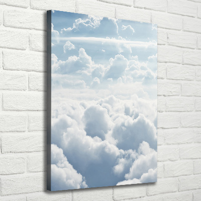Verticale foto op canvas Vliegen boven de wolken