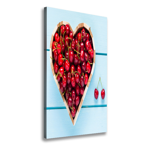 Foto obraz na płótnie pionowy Wiśnie na drewnie