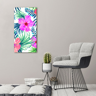 Verticaal schilderij op canvas Hawaiiaanse bloemen