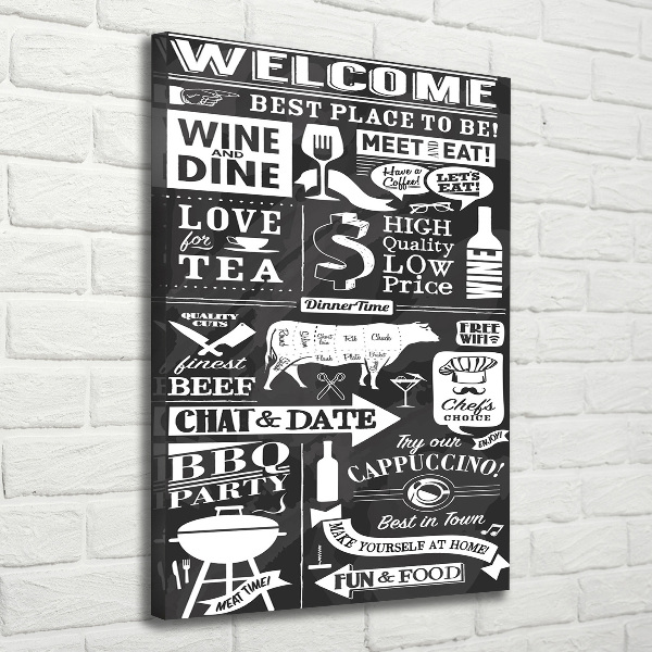 Verticaal canvasschilderij Restaurant