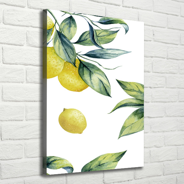 Verticaal schilderij op canvas Citroenen