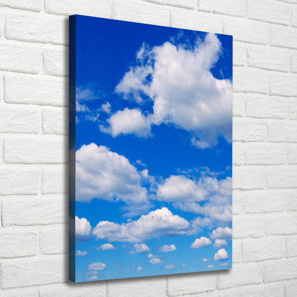 Verticaal schilderij op canvas Wolken aan de hemel