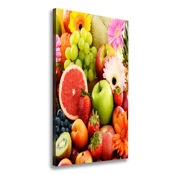 Verticale foto op canvas Vruchten en bloemen