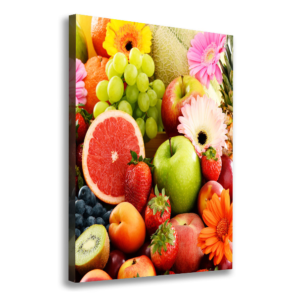 Verticale foto op canvas Vruchten en bloemen