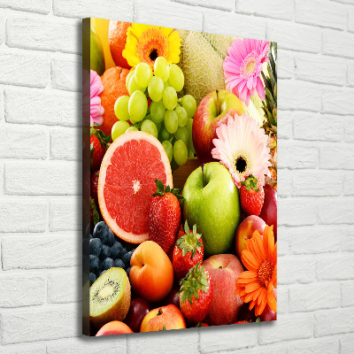 Verticale foto op canvas Vruchten en bloemen