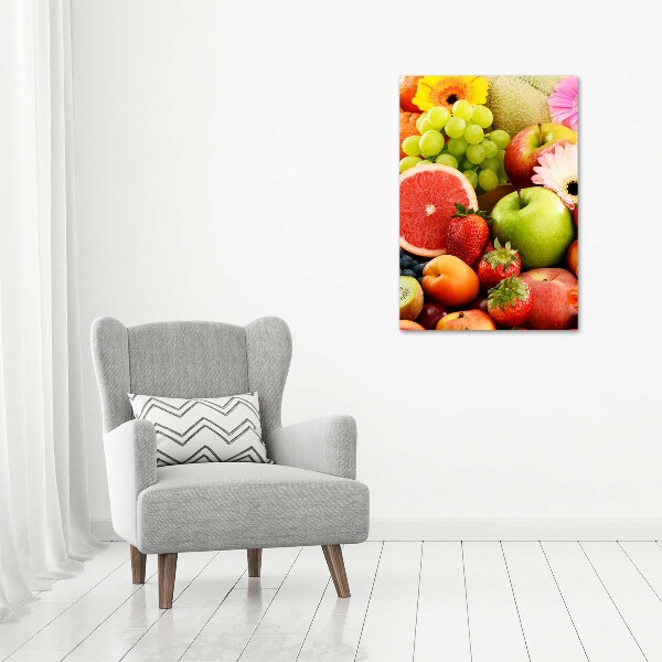 Verticale foto op canvas Vruchten en bloemen