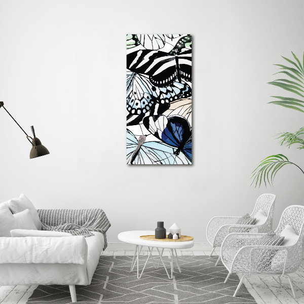 Verticaal schilderij op canvas Vlinders