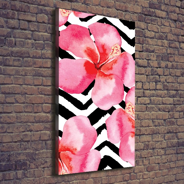 Verticaal schilderij op canvas Hawaiiaanse bloemen