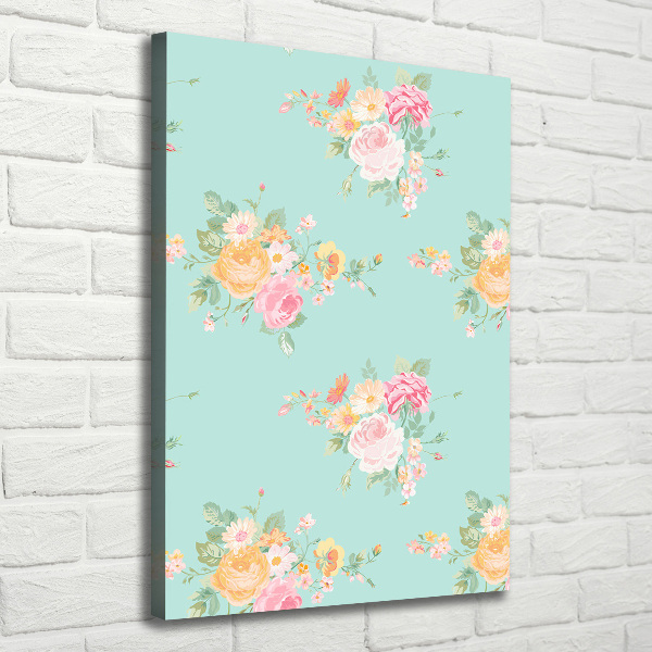 Verticaal schilderij op canvas Bloemen