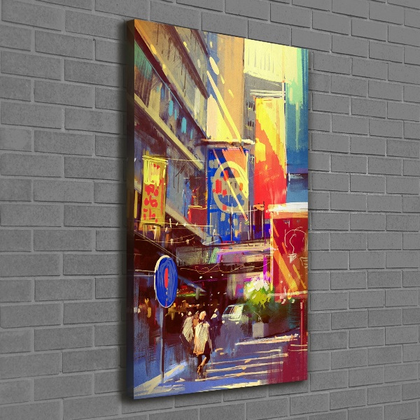 Verticale foto op canvas Kleurrijke stad