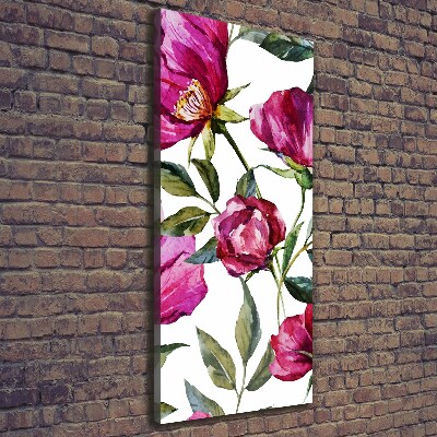 Verticale foto op canvas Klaprozen