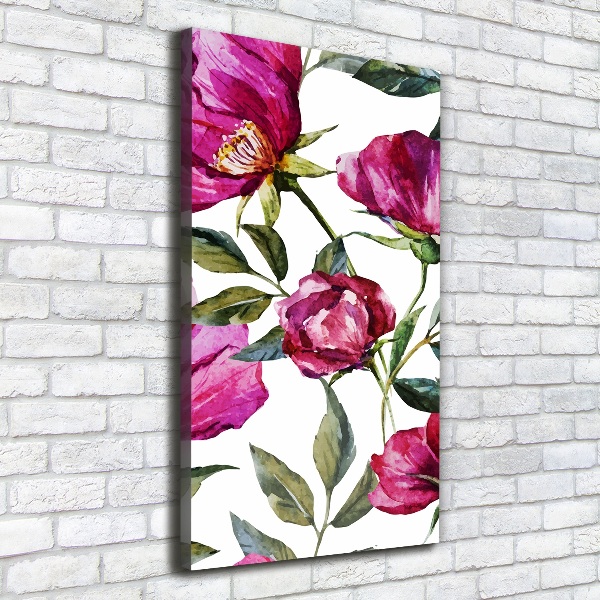 Verticale foto op canvas Klaprozen