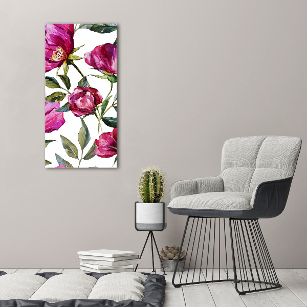 Verticale foto op canvas Klaprozen