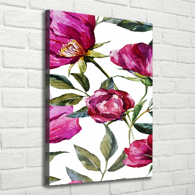 Verticale foto op canvas Klaprozen