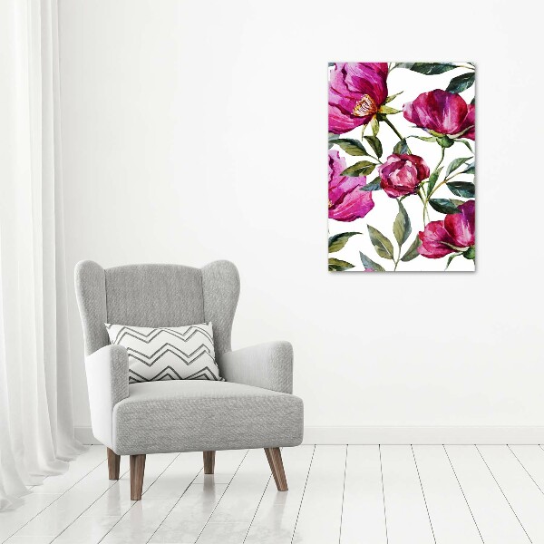 Verticale foto op canvas Klaprozen