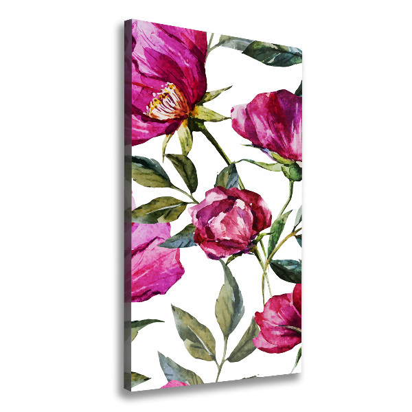 Verticale foto op canvas Klaprozen
