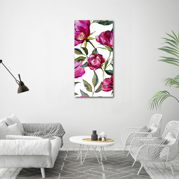 Verticale foto op canvas Klaprozen