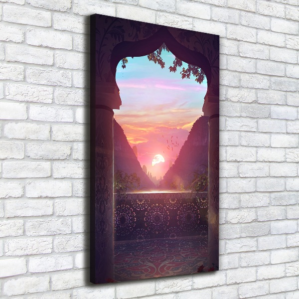 Verticaal schilderij op canvas Oosterse architectuur