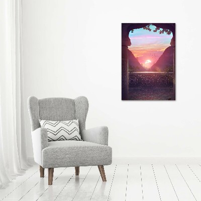 Verticaal schilderij op canvas Oosterse architectuur