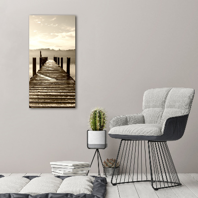 Verticale canvasfoto Houten steiger
