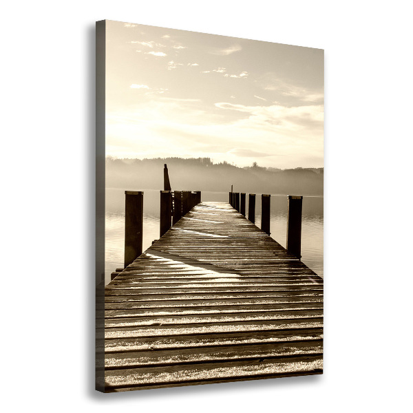 Verticale canvasfoto Houten steiger