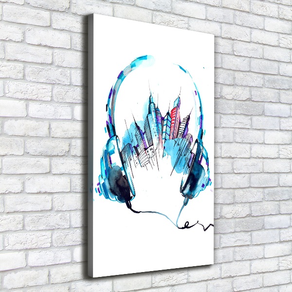 Verticaal canvasschilderij Muziek van de stad