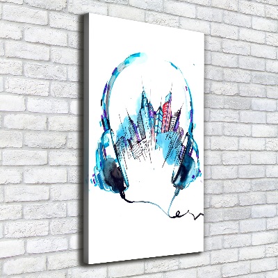 Verticaal canvasschilderij Muziek van de stad
