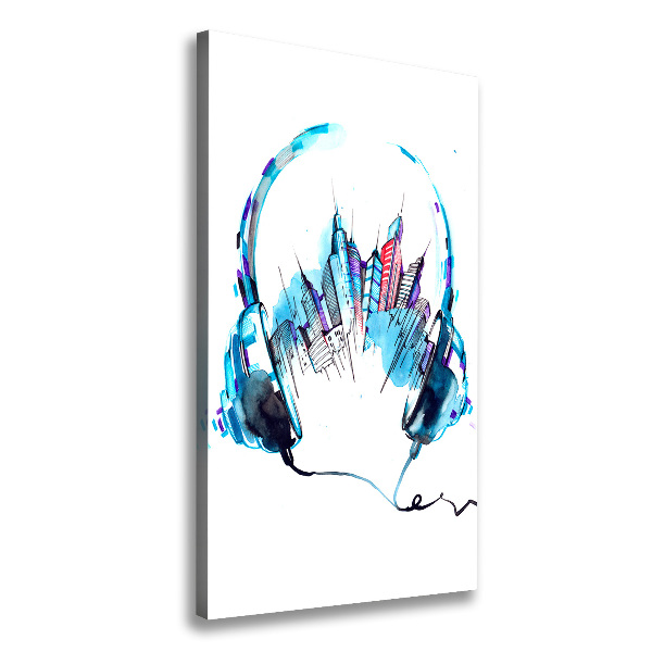 Verticaal canvasschilderij Muziek van de stad