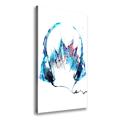 Verticaal canvasschilderij Muziek van de stad