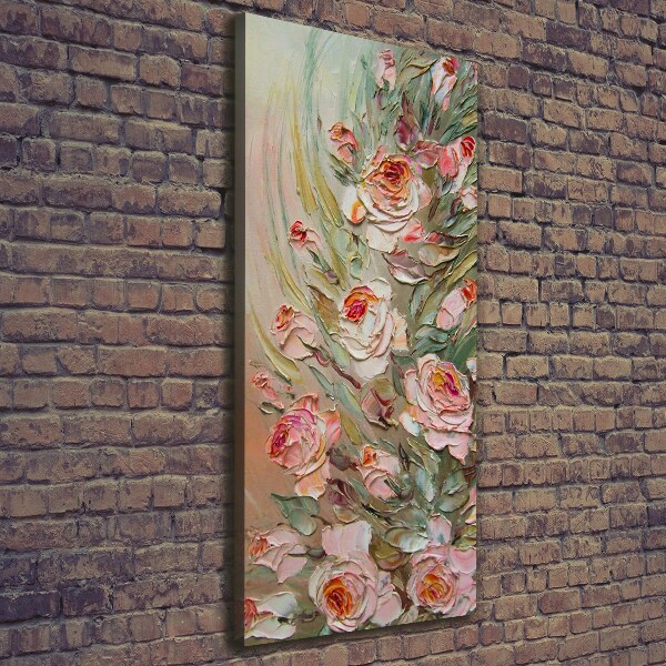 Verticaal schilderij op canvas Rozen