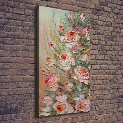 Verticaal schilderij op canvas Rozen