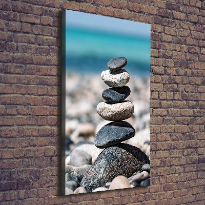 Verticale canvasfoto Rotsachtig strand