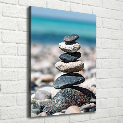 Verticale canvasfoto Rotsachtig strand