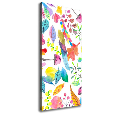 Verticale foto op canvas Bladeren en paddenstoelen