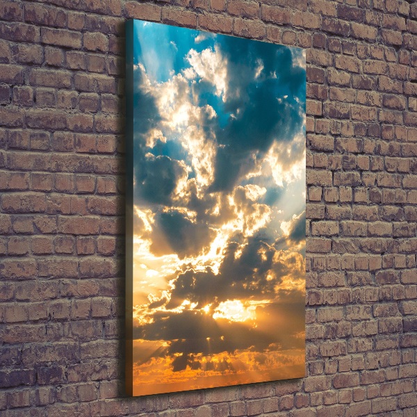 Verticaal schilderij op canvas Wolken aan de hemel