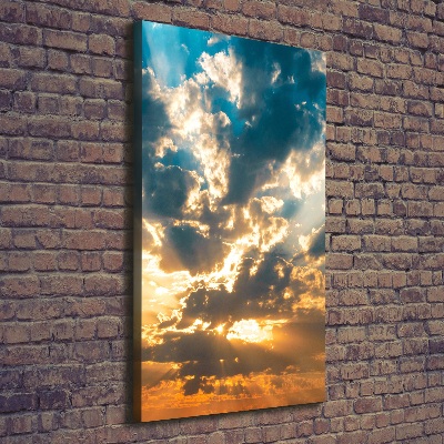 Verticaal schilderij op canvas Wolken aan de hemel