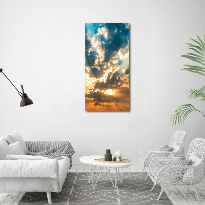 Verticaal schilderij op canvas Wolken aan de hemel