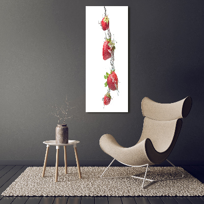 Verticale foto op canvas Aardbeien